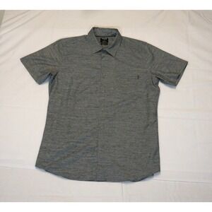 Hurley Mens Dri Fit Classic Fit Short Sleeve Button Up Shirt Gray Size L